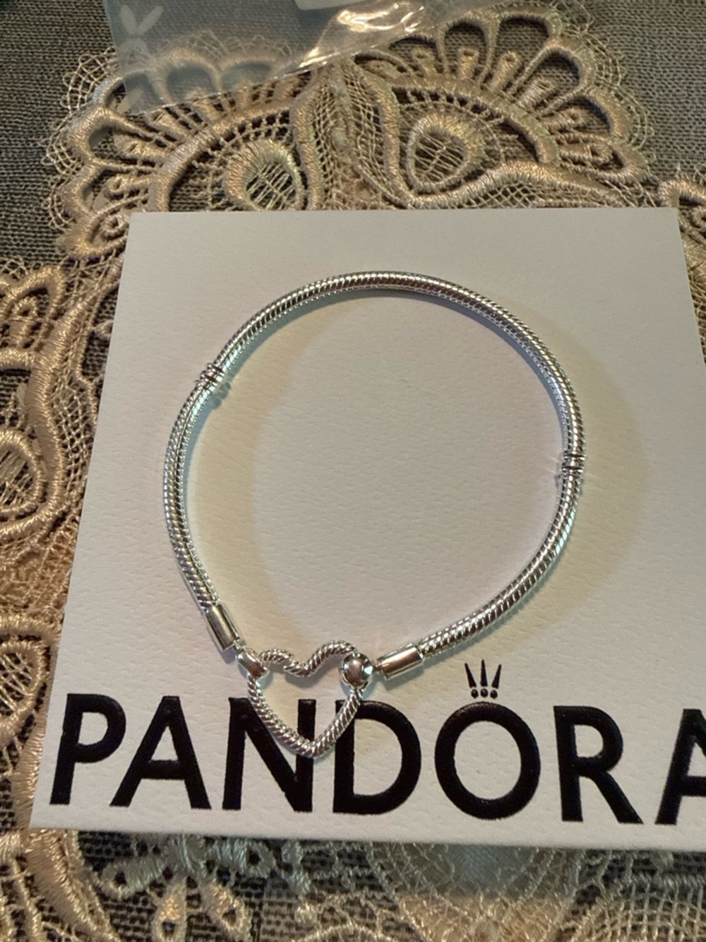Pandora Moments Heart Snake Chain Bracelet